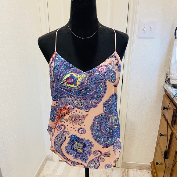 EXPRESS pink/blue reversible paisley tank/cami - Picture 5 of 12